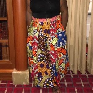 Grass Fields African Print Maxi Skirt